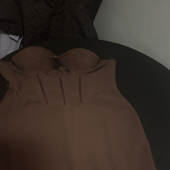 Fashion Nova Brown Strapless Dress - Picture 1 of 5